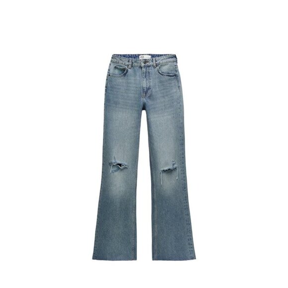 ZARA ZW HIGH-WAISTED WIDE LEG JEANS LIGHT BLUE SIZE 36 | 7223/040 - Picture 1 of 11